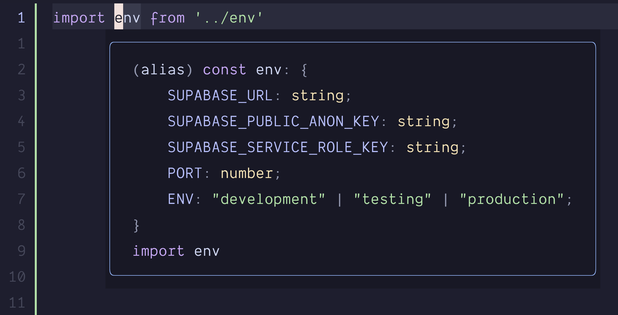 Environment Variable types